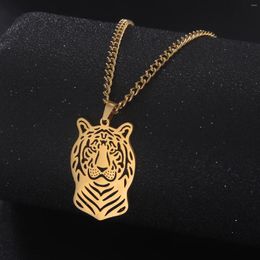 Pendentif Colliers Lemegeton Tiger pour femmes en acier inoxydable classique collier pour femmes bijoux exquis cadeau d'anniversaire en gros