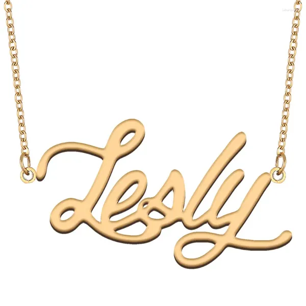 Collares colgantes collar de nombre lessly para mujeres joyas de acero inoxidable