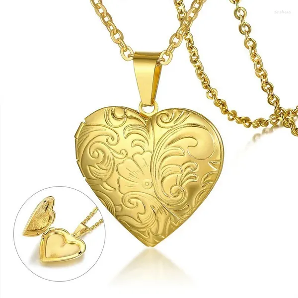 Pendentif Colliers LetAPI 2023 Couleur Or Acier inoxydable Coeur en forme de coeur Collier de fleur pour femmes Bijoux Cadeaux