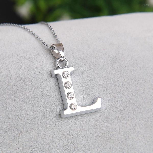 Pendentif Colliers Lettre L Scintillant Et Charmant Cristal Initiales Collier Pour Mère Fille Soeur Tante Cadeaux D'anniversaire