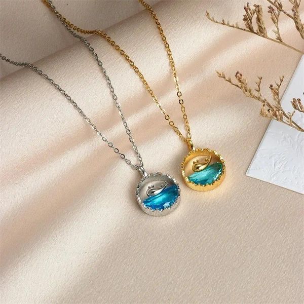 Pendentif Colliers Lumière Luxe Sablier Zircon Collier En Acier Inoxydable Style Géométrique Collier Bijoux Cadeaux D'anniversaire Pour Femmes Filles