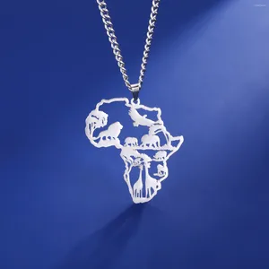 Hanger Kettingen LIKGREAT Dier Afrika Kaart Met Vlag Hiphop Stijl Rvs Israël Afrikaanse Kaarten Sieraden Voor Vrouwen Mannen