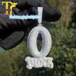 Hanger-kettingen Luister naar Jay Hip Hop Jewelry English Alphabet O-Block Zirkon Pendant Creative Copper Set Zirkon Pendant