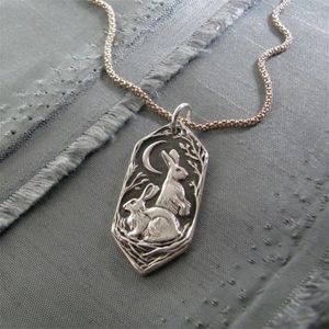 Hanger Kettingen Luister Naar De Maan Hazen Charme Voor Vrouwen Bruiloft Boho Sieraden Verklaring Ketting Vrouwelijke CollarPendantPendant