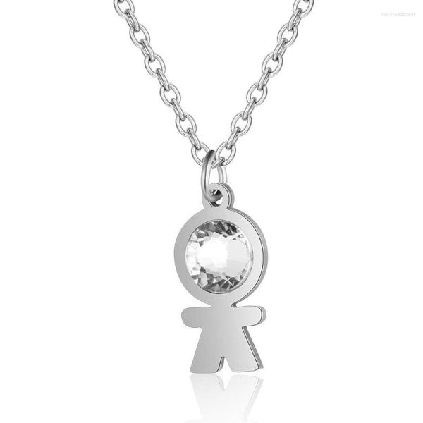 Pendentif Colliers Petit Garçon En Acier Inoxydable Collier Bijoux Accessoires Saint Valentin Cadeaux Pour Les Femmes En Gros Cadeau