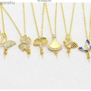 Hangende kettingen Lo Paulina 925 Sterling Silver Pendant Base 18K Goud geschikt voor DIY Womens Jewelry Necklacewx