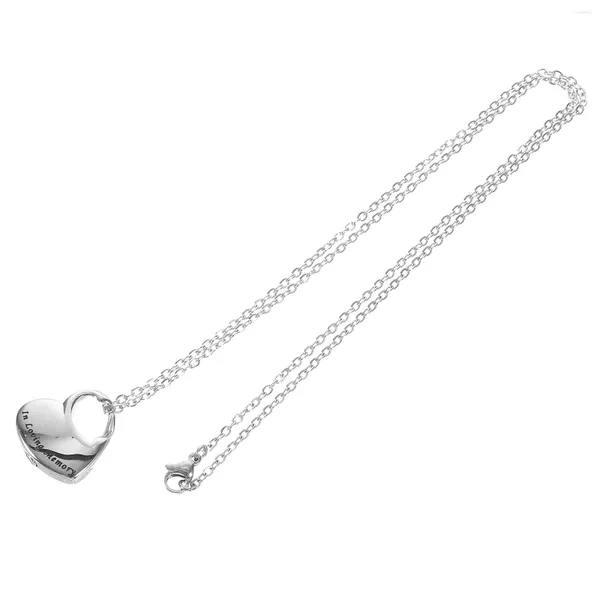 Collares colgantes Collar de medallones para las cenizas de un ser querido Mascotas Memorial Heart Urn Charm Acero inoxidable Miss Keepsake