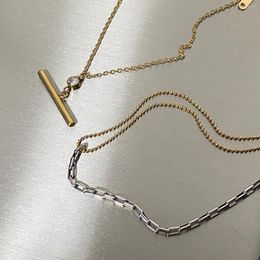 Hangende kettingen Londany Neckace Multi-Lagered Two Tone Chain ketting Colorblock
