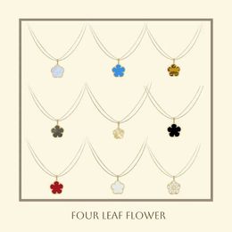 Colliers pendants longs Fritillaria naturel classique S925 Collier de trèfle à quatre feuilles en argent sterling pour femmes 240410