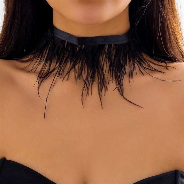 Collares pendientes Pluma larga Borla Cepillo Gargantilla Collar para mujer Encantos de moda Collar en el cuello Accesorios de joyería 2023 Moda Mujer Regalos 230613