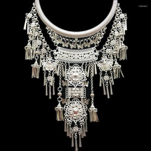 Pendentif Colliers LosoDo Boho Rétro Style Ethnique Exagération Collier Hmong Miao Argent Glands Colliers Bijoux Soutien En Gros