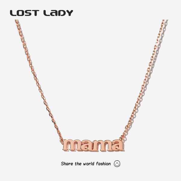 Collares colgantes Lost Lady Fashion Mama Letters Collar para mujer Aleación de color dorado Mamá Bebé Collar colgante Joyería al por mayor Regalo del día de la madre Z0324