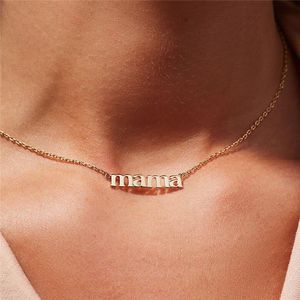 Collares colgantes Lost Lady Letter Word MAMA Collar para mujeres Madres Amor Regalos Mamá Joyería Venta al por mayor Accesorios de gota BijouxPendant