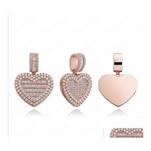 Pendentif Colliers Love Collection Personnalisé P O Cadre Pendentif Or Fabriqué Avec Collier Cubic Zircon Mens Hip Hop Bijoux Drop Delivery N Dhaex