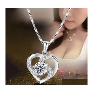 Hanger kettingen Love Crystal ketting Sliver