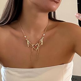 Colliers pendants Love Heart Choker Collier pour femmes Bridal Goth vintage Cline de la chaîne