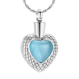 Pendentif Colliers Amour Coeur Collier De Crémation Pour Les Cendres - Acier Inoxydable Zircon Urne Bijoux Souvenir Humain Pet Cendrier Titulaire Cadeau Commémoratif