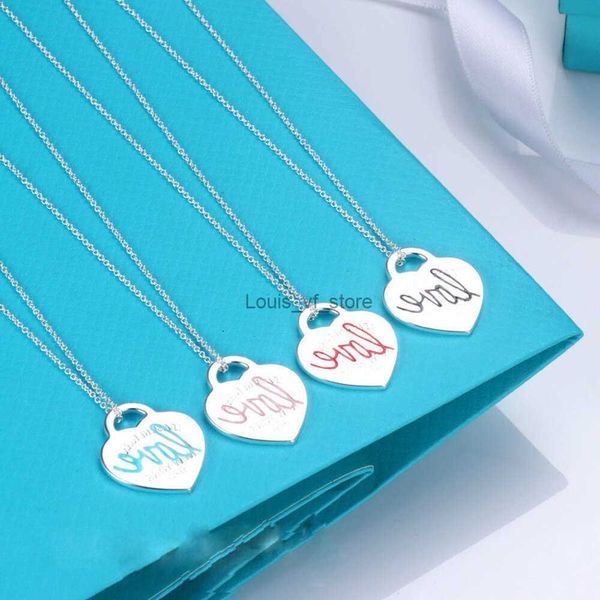 Collares colgantes Amor Corazón Diseñador para mujeres Marca Niza Cristal Bling Diamante Elegante Charm Enlace Cadena Gargantilla Collar Joyería Regalo H24227