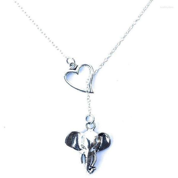 Pendentif Colliers Amour Coeur Lariat Collier Steampunk Chasse Chien Plume Éléphant Cheval Papier Avion Papillon Tour De Cou Bijoux Cadeau Femmes