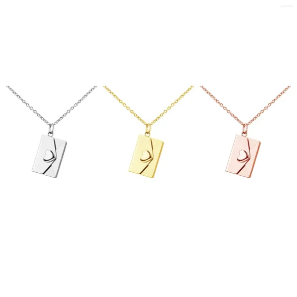 Pendentif Colliers Amour Coeur Lettre Enveloppe Collier À La Mode Femmes Saint Valentin Pour Sa Maman Femme Filles Cadeaux De Mère