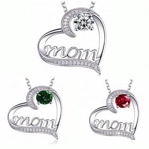 Hangende kettingen Love Heart Mom Letter For Women Luxury Rhinestone With Link Chain Fashion Choker ketting Juweliers Moeders Day Drop Dhees