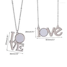 Pendentif Colliers Love Heart Collier Sublimation Blanks Po Transfert Impression Couple Bijoux Party Favor Artisanat