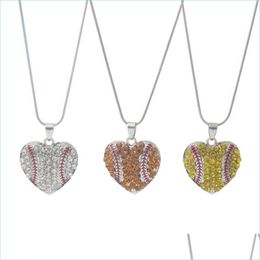 Hanger kettingen liefde hart ketting valentijns dag sleutelbeen ketting ketting honkbal sieraden vrouwen man fl boor drop levering 2022 kettingen dhiw1