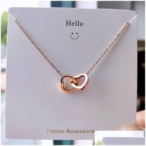 Hanger Kettingen Liefde Hart Hanger Kettingen Voor Vrouwen Titanium Staal 18K Verguld Verjaardag Sieraden Cadeau Drop Delivery Sieraden Dhslq