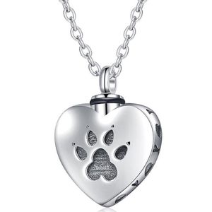 Colliers pendants Love Heart Pet Crémation Urn Collier Gris Bijoux de chien Mémorial Souvenir Romantique Amant Gift2721