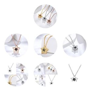 Colliers pendants Love Memory Projection Collier 100 langues I vous un cerf avez votre zéolite spot personnalisé romantique Dhgarden Drop Deli Ot8uc