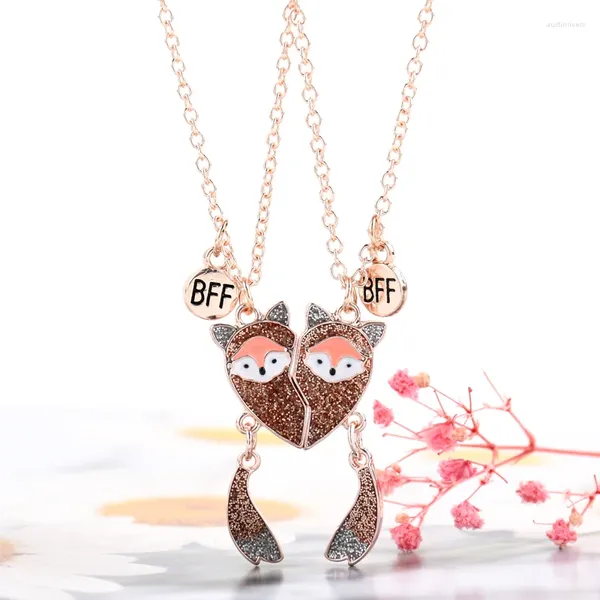 Pendentif Colliers Lovecryst 2pcs / Set mignon dessin animé petite forme amis collier BFF amitié bijoux pour enfants cadeau pour les filles