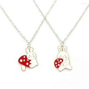 Pendentif Colliers Belle Bande Dessinée Champignon Collier Pour Femmes Fille Enfants Mignon O Chaînes Animal Tour De Cou Amis Cadeau Collares Para Mujer