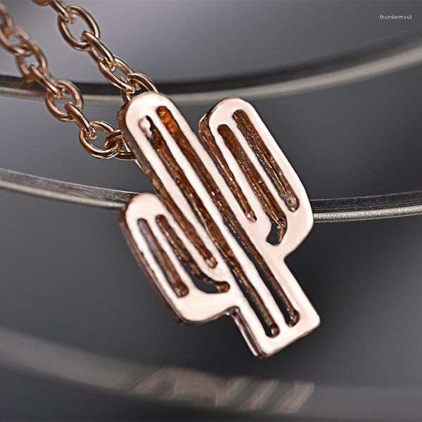 Pendentif Colliers Belle Plante Cactus Pendentifs Collier Pour Femmes Dieu Argent Couleur Alliage Chaîne Initiale Collier Collier Cou Bijoux Cadeau