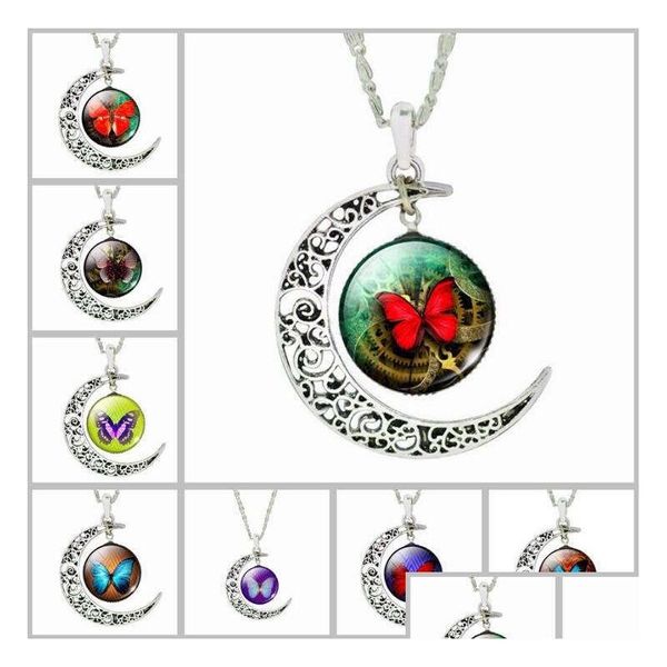 Pendentif Colliers Belle Temps Collier De Pierres Précieuses Femme Vente Papillon Verre Gsfn574 Avec Chaîne Mix Ordre Drop Delivery Bijoux Stylo Dhafi