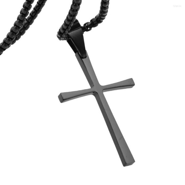 Pendentif Colliers Lover Collier Unisexe Métal Noir Couleur Croix Collier En Acier Inoxydable Lien Chaîne Crucifix Jésus