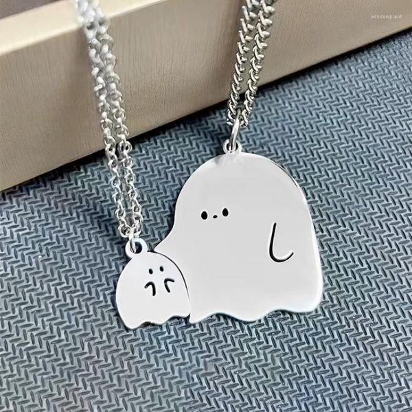 Pendentif Colliers Amant Mignon Dessin Animé Fantôme Câlin Amitié Couple Mode Ami Belle Hommes Femmes Bijoux Cadeau