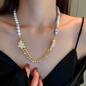 Colliers pendentifs LOVOACC Hip Hop strass scintillants collier abeille pour femmes grosse chaîne cubaine pierre naturelle tour de cou bijoux