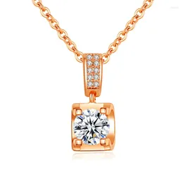 Collares colgantes LOYE Collar colgante Cubic Zirconia Cadena de eslabones de cristal para mujeres Joyería de collar de diamantes de imitación de moda