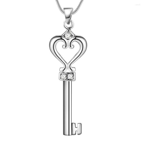 Pendentif Colliers Porte-Bonheur Couleur Argent Pendentifs Pour Femmes Saint Valentin Collier Dame Accessoires Bijoux De Mode Clé En Forme De Coeur AN135