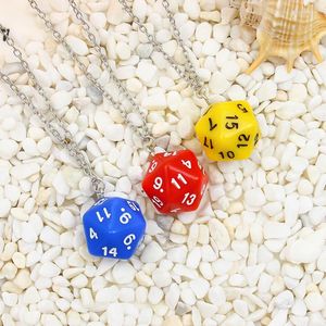 Hanger kettingen Lucky Dice Necklace 20 Side Acryl Cube Game Magic Color Hip Hop Gift Collares Mujer