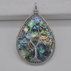 Hanger Kettingen Lucky Handgemaakte Levensboom Zeeland Abalone Shell Wire Wrap Sieraden Voor Vrouw Gift S068