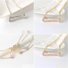 Hanger kettingen Lucky hollow zirkoon pin vorm ketting ketting liefde vrouw moeder meisje cadeau bruiloft zegening sieraden drop levering pen dhlgh