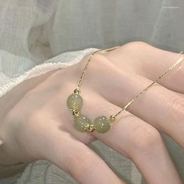 Pendentif colliers chanceux Jade perles collier pour femmes à la main élégant cou clavicule chaîne 2023 tendance bijoux de mode