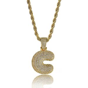 Pendentif Colliers Lucky Sonny Prix usine Nom personnalisé Lettres à bulles pour hommes Femmes Or Argent Couleur Initiales Hip-Hop Jewel