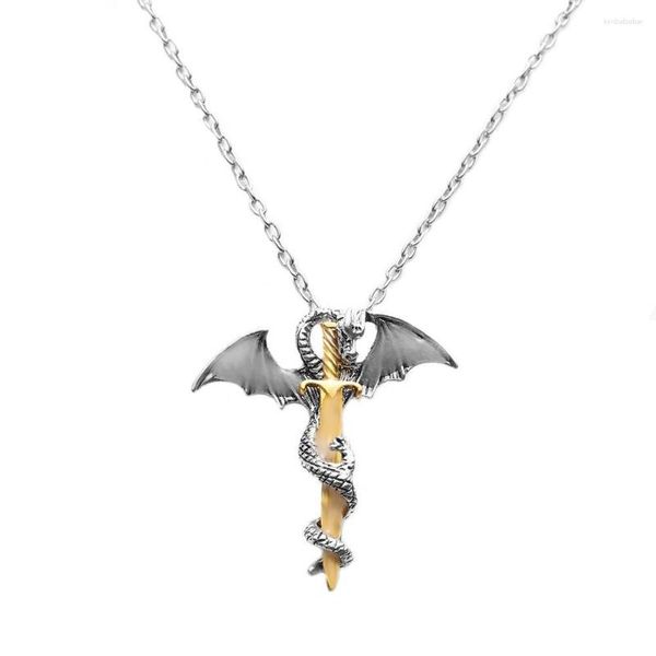 Pendentif Colliers Lumineux Dragon Épée Collier Bijoux De Mode Glow In The Dark Pendentifs Punk Choker