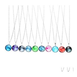 Hangende kettingen Liminous maan fase ketting licht nacht sterrenhemelhoop hangers trui ketting mode sieraden drop levering dheuw