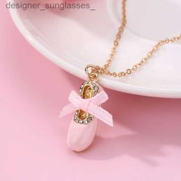 Pendentifs de collier Luoluo bébé 1 pièces mignon chaussures de Ballet pendentif collier pour enfants filles amitié BFF colliers meilleur ami bijoux cadeaux L231218