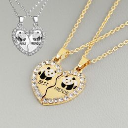 Pendentif Colliers Luoluoyi 2 PCS / Set Animaux Amis Amitié Couple Deux Pièces Collier Cadeaux Pour Hommes Femmes BFF JewelryPendentif