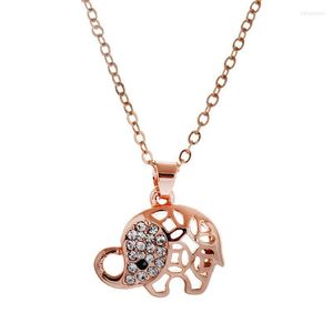 Hangende kettingen Lureme mode zoete stijl legering mooie olifant gevormd met kristallen ketting voor tienermeisje kleding sieraden accessoires