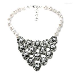 Collares pendientes Collar de cuentas de perlas de lujo Cristal incrustado grande Temperamento largo de mujer aristocrática para banquete de celebridades
